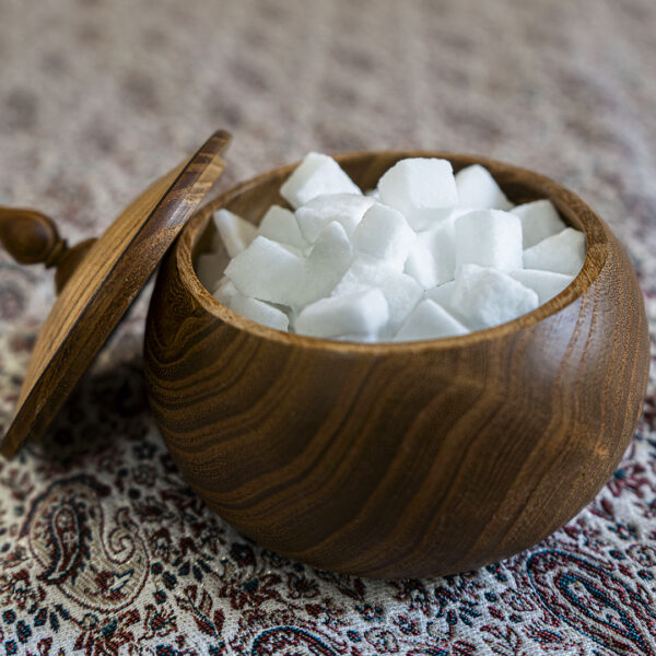 قندان چوبی درب دار گرد