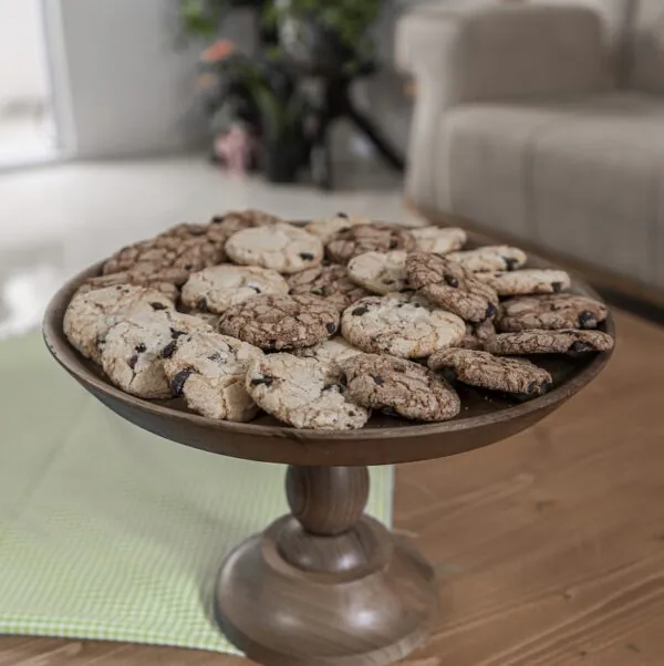 شیرینی و میوه خوری پایه دار چوبی